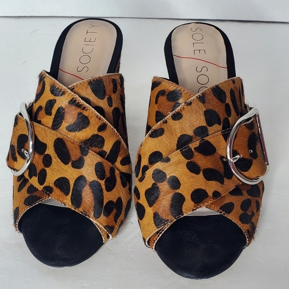 Sole Society Leopard Sandals - Picture 6 of 8